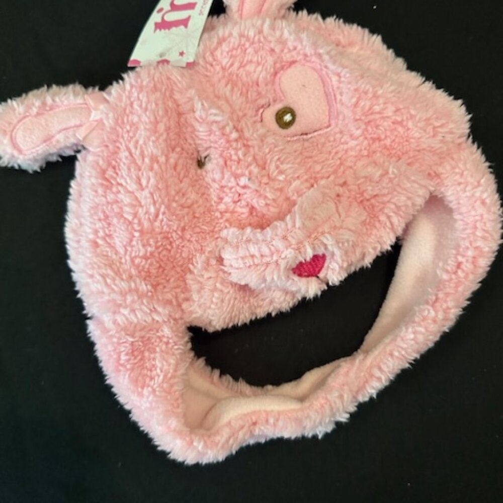 Plush Pink Bunny Hat  7365  NWT Boutique